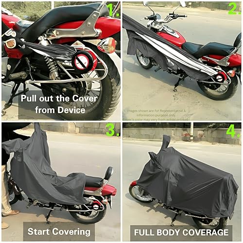 Image of BIKEBLAZER Semi-Automatic Full Body Bike Covers - Heavy Duty Device | Water Resistant | UV Safe | 100% Dust Proof | Anti-Theft & Scratch Proof Covers, Compatible with All Triumph Motorcycles RPN
