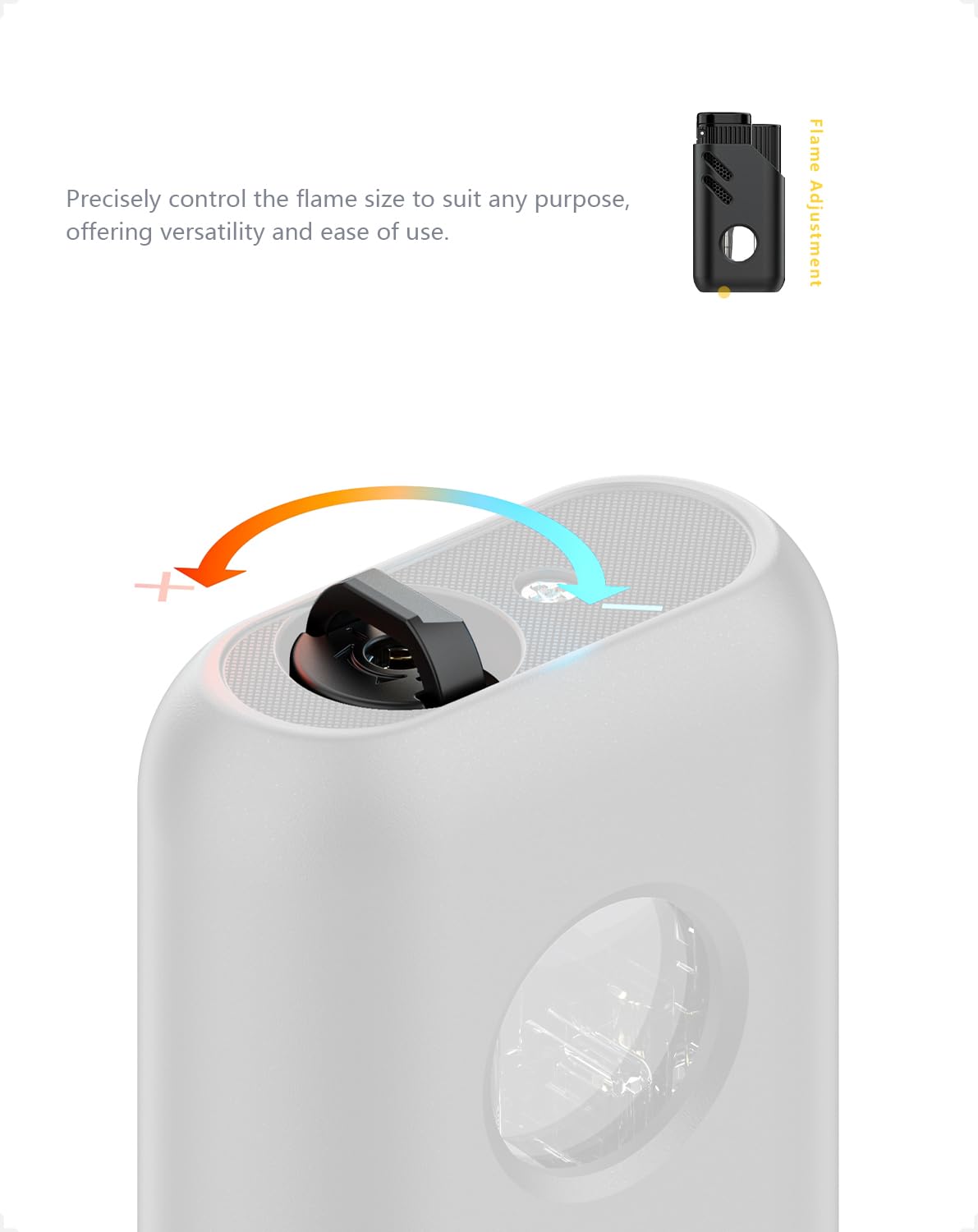 JOPOO Briquet Tempete Gaz Rechargeable 3 Jet Flammes Gaz Non
