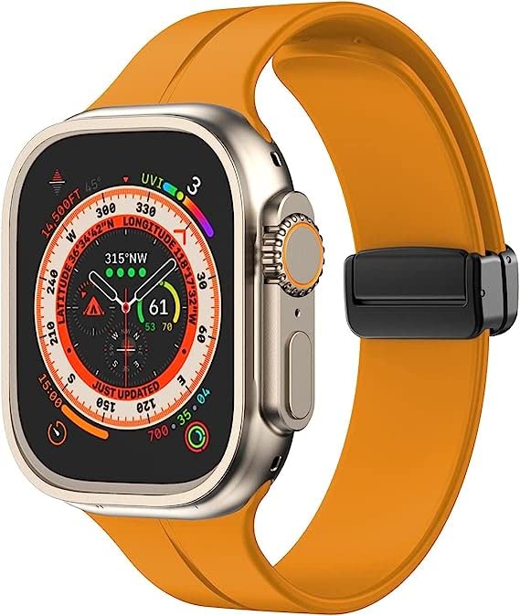 Image of Printme Silicone Sport Band Compatible with Apple Watch 38mm 40mm 41mm 42 mm 44 mm 45 mm 49 mm, Magnetic Clasp Adjustable Strap Compatible for iWatch Series SE Series 1-8