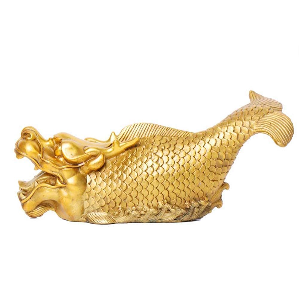 Escultura Decorativa Moderna, Estatuas De Dragón Y Pez Zodiacal De Latón Puro, Figura Decorativa China Feng Shui para El Hogar Y La Oficina, Escultura De Riqueza Y Buena Suerte, Una Escultur
