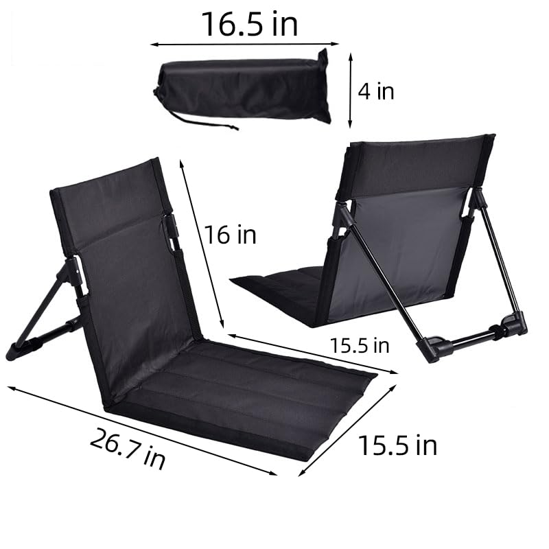 Silla Plegable de Camping con Respaldo Portátil de Aluminio (Negro Carbón) miniatura 3
