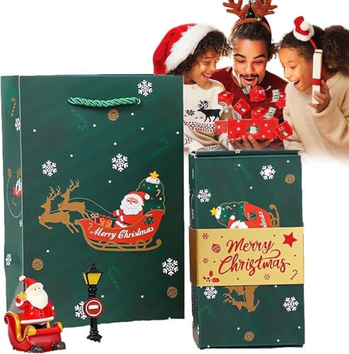Caixas surpresa de Natal, caixa surpresa emergente para dinheiro Natal, caixa presente dobrável excecional exclusiva, caixas surpresa saltadoras para presentes (verde)