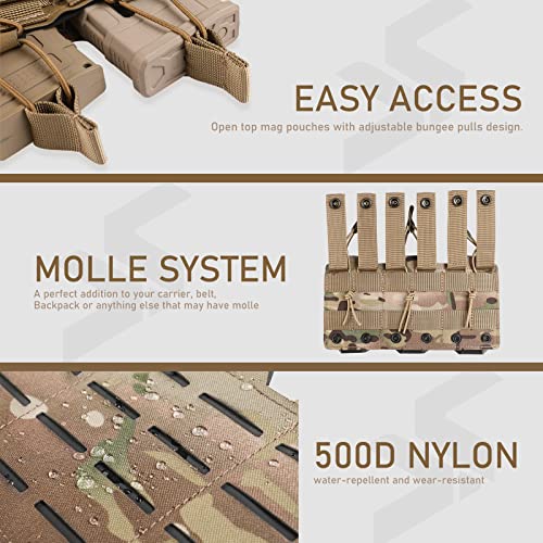 Votagoo Pistol Molle Mag Pouch Single Double Triple 9Mm Tactical Magazine Holder For 40 Calibers Glock 1911 Dd21 (Triple-Coyote Brown) #TOP4