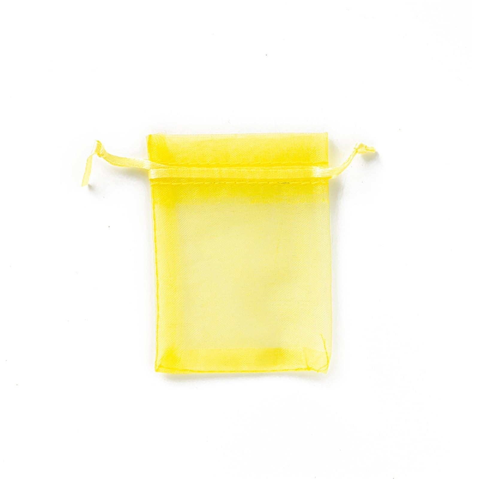 Doxicey Jewelry Package Bags 100Pcs 7x9cm Sheer Organza Gift Drawstring With Jewelry Pouches Christmas Wedding Party Festival Gauze Bags for Necklace Bracelet Earring Ring(Yellow)