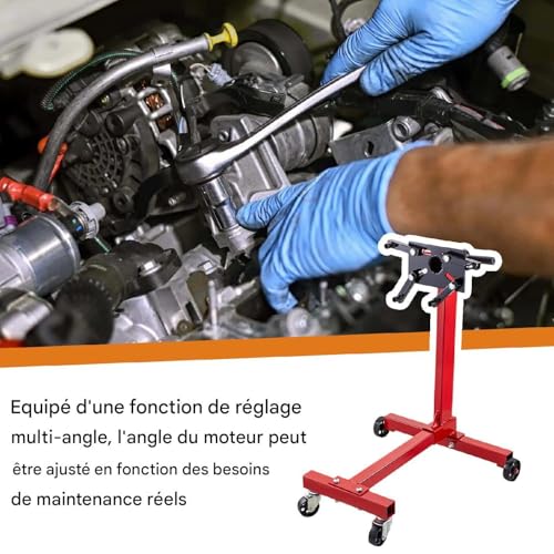Support pour moteur en acier 450 kg pour levage et garage - 3