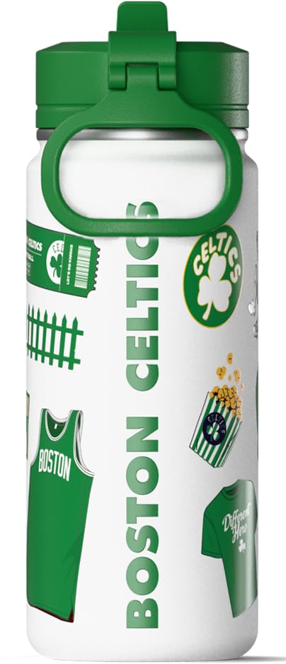 Image of Hydrapeak x NBA Officially Licensed Boston Celtics 20 oz Active Water Bottle with Chug Lid and Handle Reusable Stainless Steel Double Wall Insulated Sports Gift for Kids /Adults