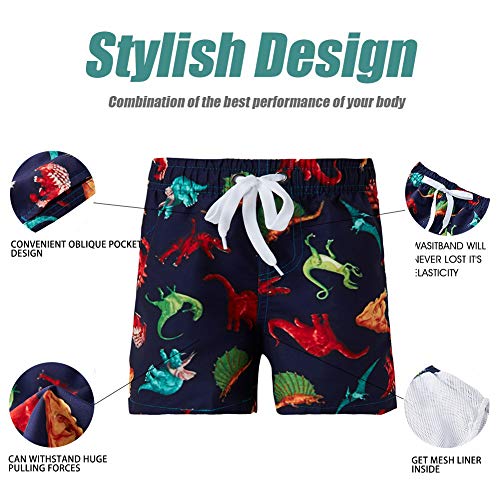 Uideazone B07G33S78R Little Boys' Swim Trunks 3D Dinosaur Graphic Kids Quick Dry Swimsuit Beach Board Shorts thumb #2