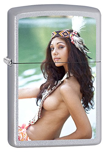 Encendedor Zippo Pocahontas Satin Chrome miniatura 1