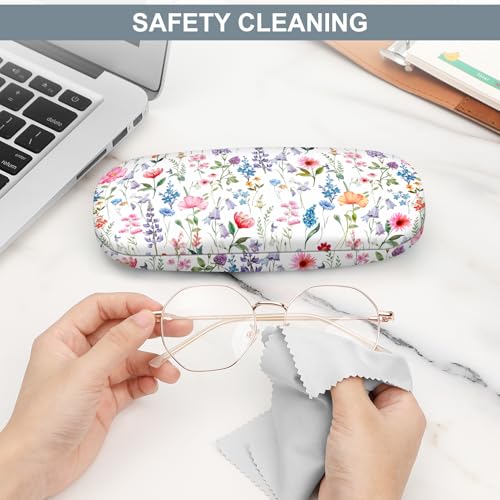 Image of FINTIE Hard Shell Eyeglasses Case, Portable Protective Glasses Cover Eyeglass Holder Box with Cleaning Cloth for Men Women