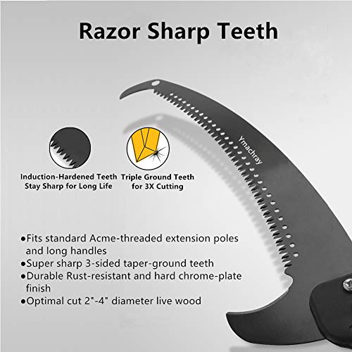 Manual Pruning Pole Saw - 18 Foot Hand Pruning Saw For Tree Trimming, High Reach Tree Pruner With Extension Pole #TOP4