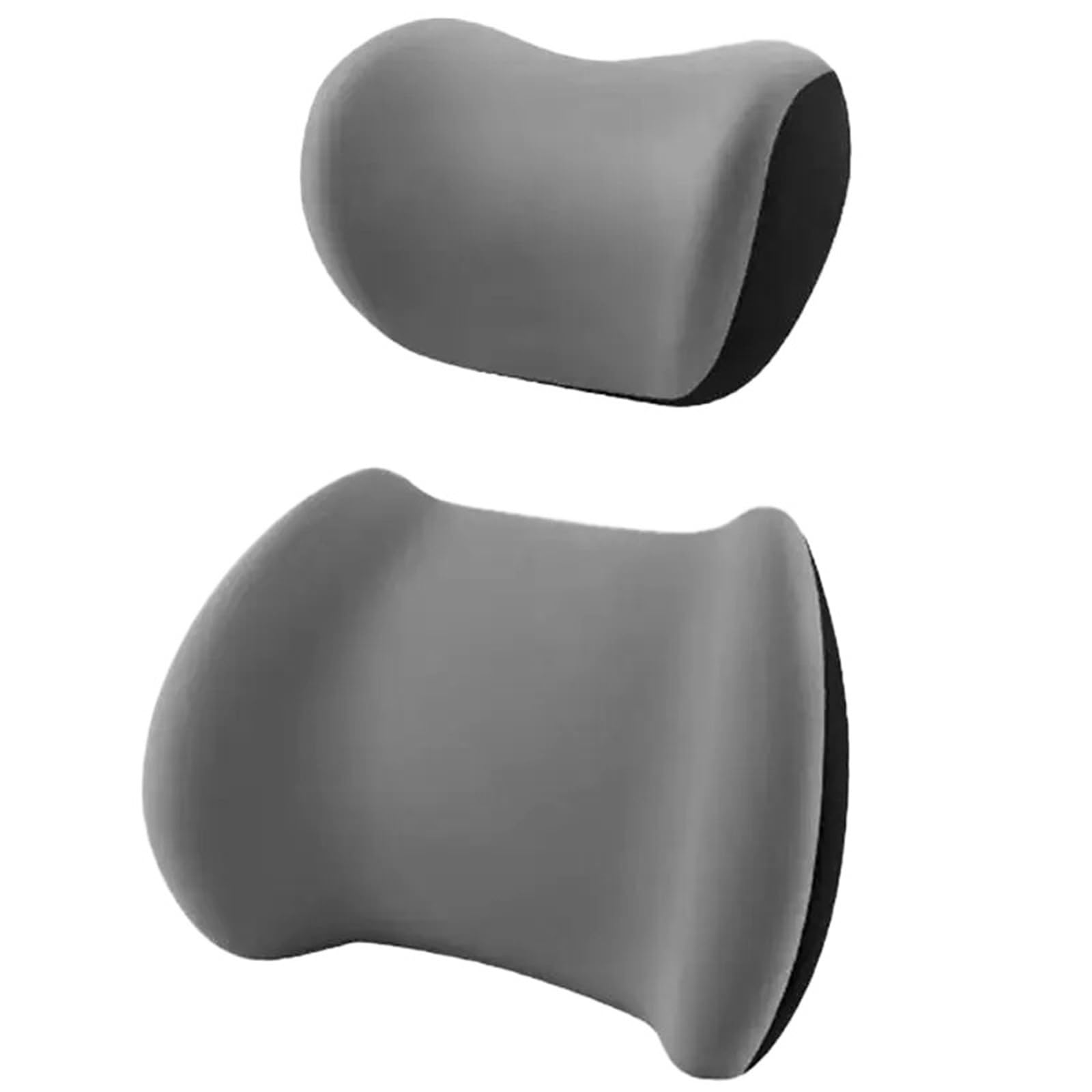 Cuscino ergonomico in memory foam, supporto lombare regolabile, protezione per poggiatesta per seggiolino auto, sedia da ufficio, guida lunga (grigio)