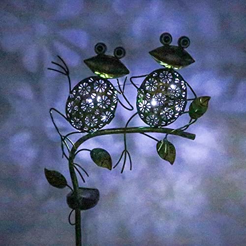Afirst Solar Lights Outdoor, Metal Sitting Frogs Garden Decor, Waterproof Garden Decorative Light For Courtyard, Patio, Pathway #TOP6