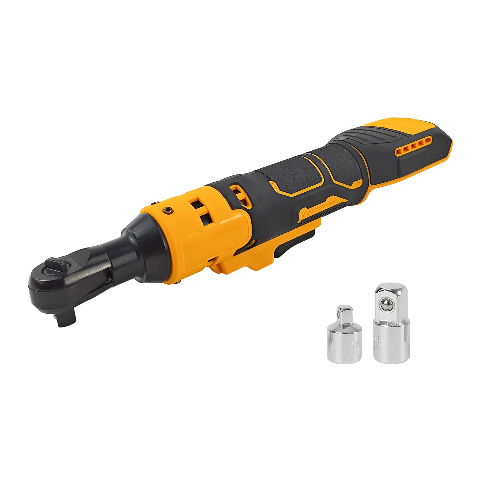 3/8" Cordless Ratchet Wrench Compatible with Dewalt 20V, Electric Ratchet with 1/4" Adapter & 1/2" Adapter, 280RPM 80 Nm Powered Impact Ratchet for Bicycle & Car Maintenance