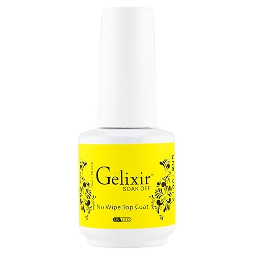 Gelixir - Esmalte de uñas de gel blanco resistente al astillado y de secado rápido, 0.5 onzas líquidas, calidad de salón, brillo duradero