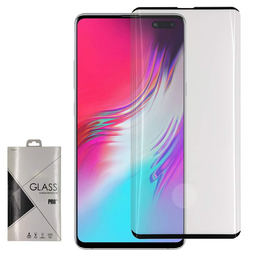 Eagle Cell Eaglecell - Compatible with Samsung Galaxy S10 5G (6.7") -G977 - Curved Edge Tempered Glass Screen Protector - Black Frame
