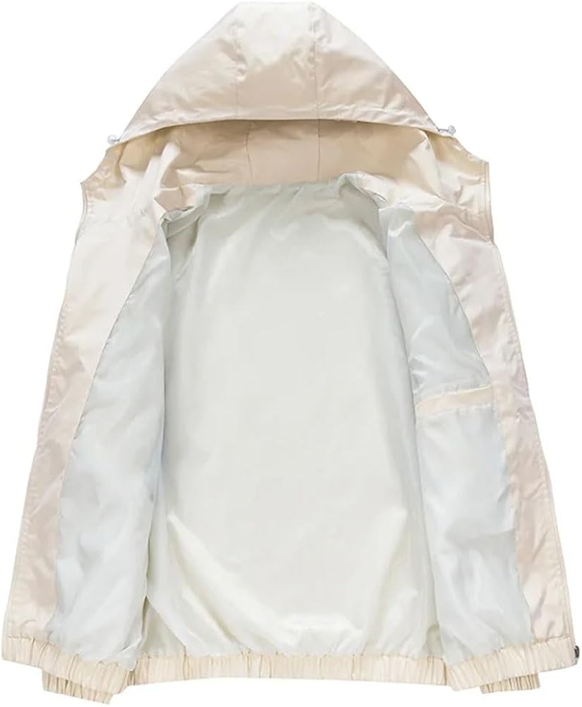 Generic Men's Outdoor Hooded Zip-Up Jacket Patchwork Loose