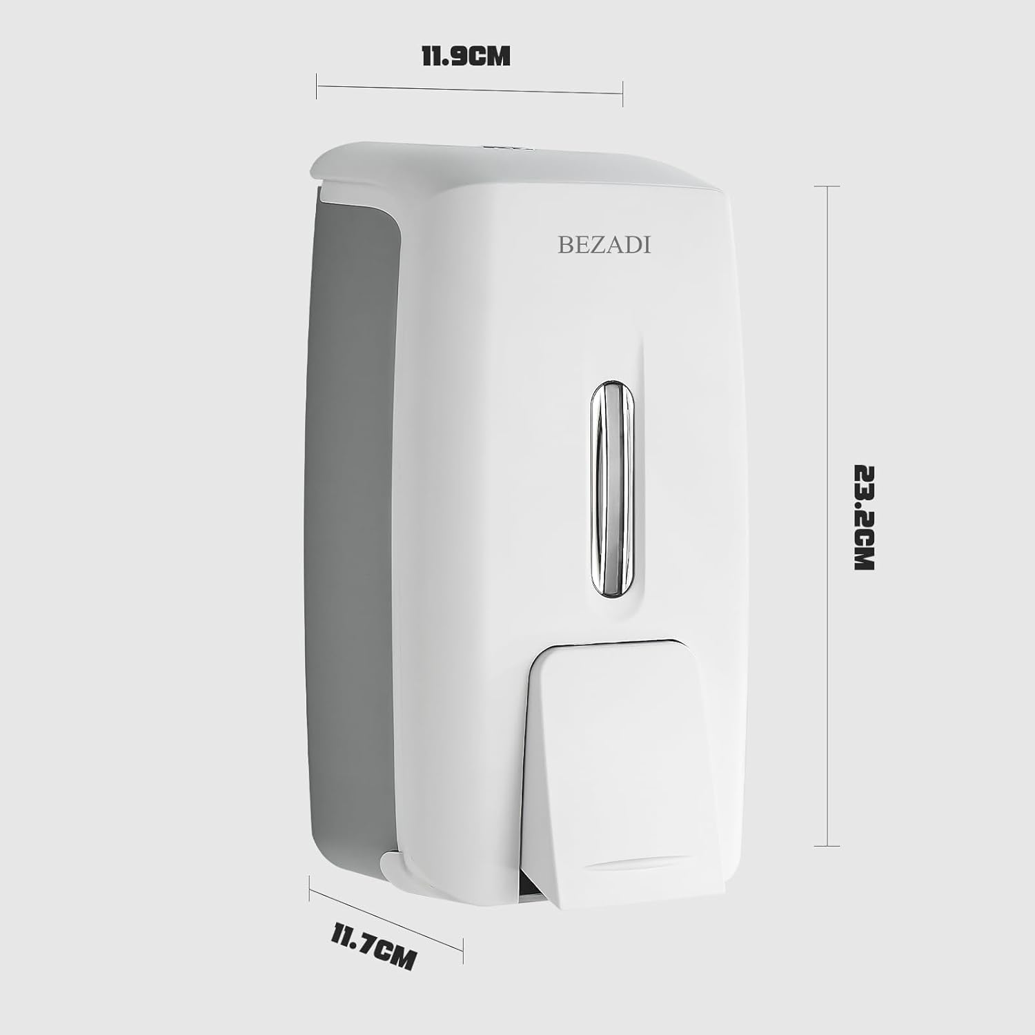 27fl oz Hand Soap Dispenser Wall Mount for Bathroom Kitchen Liquid Sanitizer ABS Plastic White 9088 - Image 4