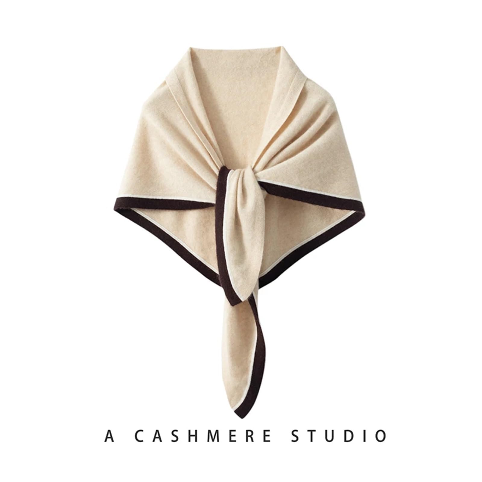 Chal de Punto Chal de Punto de Lana de Cachemira for Mujer, Chal con Cuello Falso, protección de Hombros con Aire Acondicionado for Verano, Bufanda Gruesa y cálida for Columna Cervical(Camel)