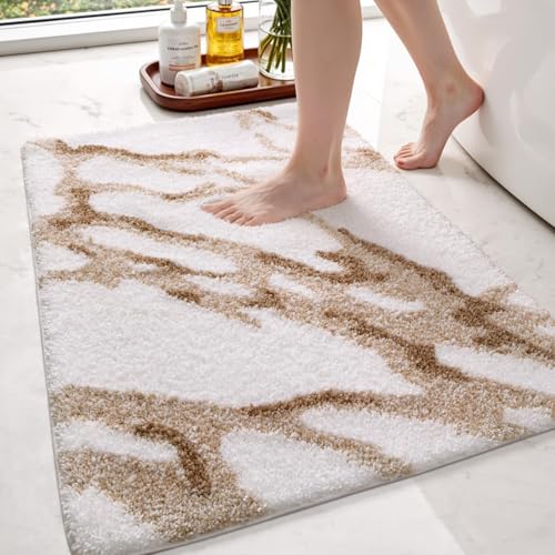 DEXI Tapis Salle de Bain Antidérapant 60 x 90 cm, Microfibre Douce et Confortable, Super Absorbant, Extra-épais, Lavable en Machine pour Baignoire, Douche,...