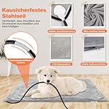 Asstikoo Haustier Heizkissen für Katzen Hunde, einstellbare Hund Heizkissen mit 12 Stufen Timer und 30-55℃ Temperatur, Haustier Heizdecke Electric Pet Heizmatte (M - 45 * 45 cm)