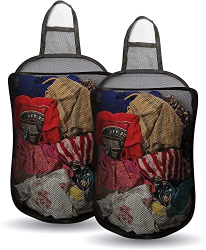 Simplized Popup Laundry Hamper (1 & 2 Pack) Foldable Pop-Up Mesh Hamper Dirty Clothes Basket W Carry Handles (Hanging - 2 Pack) #TOP4