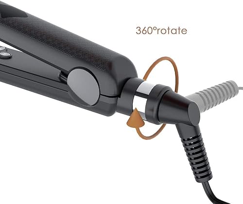 Miniatura 6 de Plancha de pelo de doble voltaje de 1.25 pulgadas con queratina y revestimiento de cerámica, placa ancha de calentamiento rápido (285F-450F),