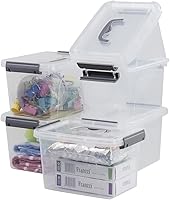 Vista 8 de Bringer Paquete de 6 cajas de almacenamiento de plástico transparente, caja de plástico, 10 L