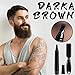 Waterproof Beard Filling Pen Kit, Beard Pencil Filler for Men Black, Magical Precise Waterproof Brow Pen, Beard Pen for Men, Beard Filler for Men (Natural Black)