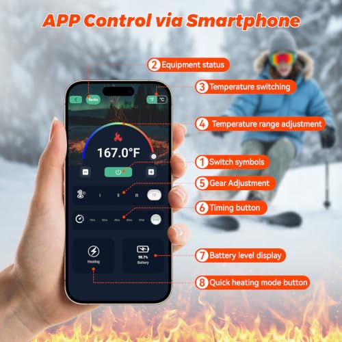 APP Control Heated Socks for Men Women Rechargeable,Electric Socks Washable - Image 2