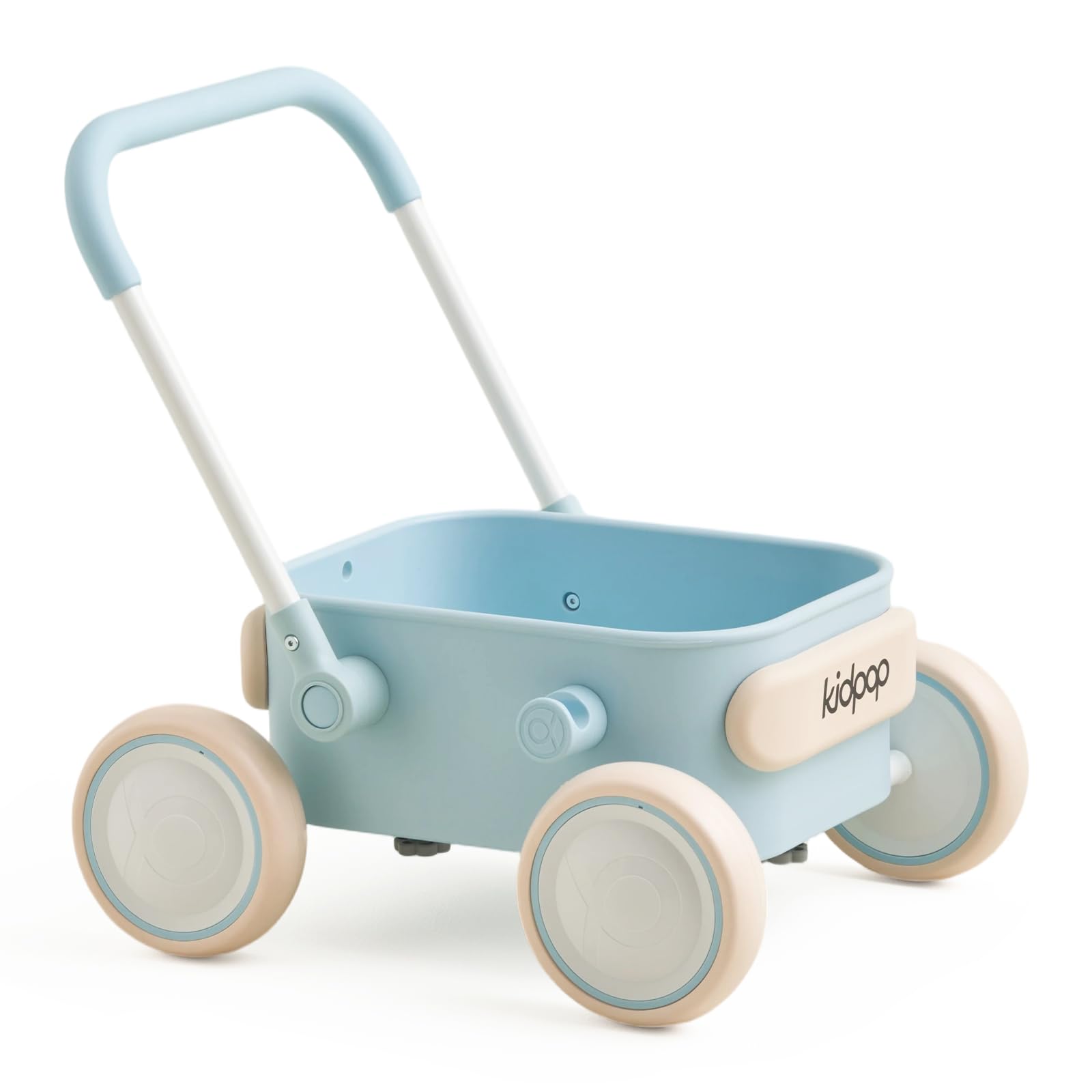 Kidpop PULA girello per bambini 6-18 mesi, carrello con ruote portatutto, carrello portaoggetti multiuso per bambini, gadget compleanno bambini, portata 15 kg (Blu)