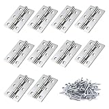 MOUMOUTEN Bisagras para puertas plegables, 10pcs acero inoxidable 304 con esquinas cuadradas, bisagras para equipos ferretería industrial y doméstica puertas, ventanas, tapas cajas([60 * 32 * 1.5])