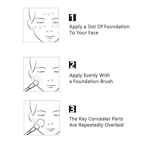 Miniatura 8 de Brocha de base, brocha de base Kabuki de parte superior plana para maquillaje líquido, crema, polvo, tamaño de viaje, brochas de maquillaje (131)