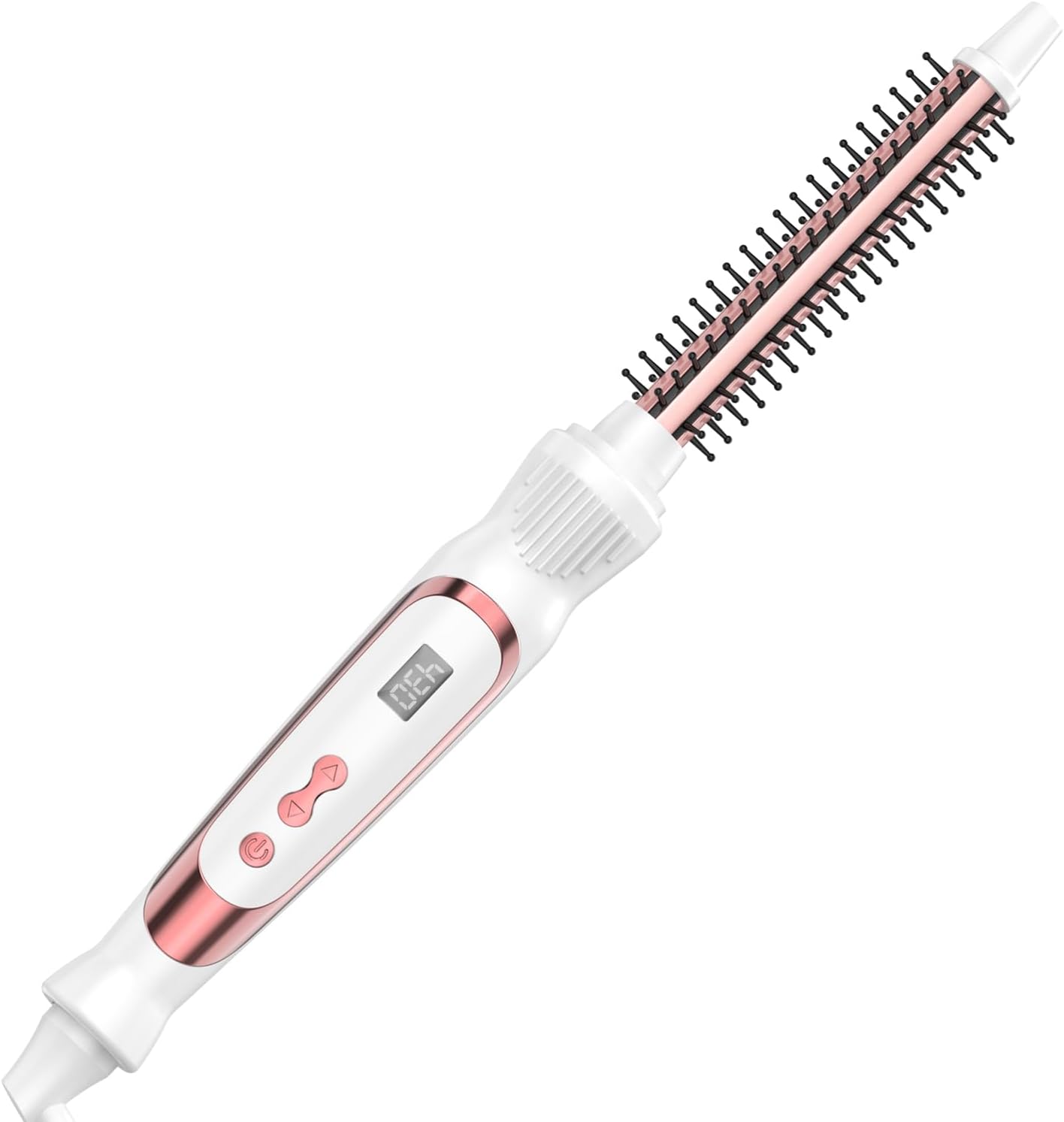 Thermal Brush 0.5 Inch Curling Iron Volumizing Heated Round Brush 1/2 Inch Ceramic Tourmaline Heated Hot, Multifunctional Styler Curling Wand (White, 0.5 inch)