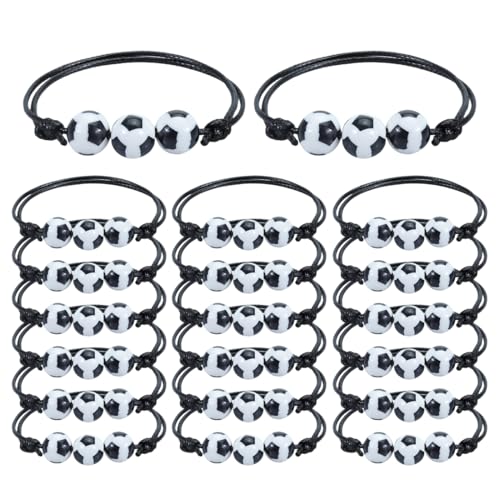 20 PCS braccialetti da calcio, braccialetti dell'amicizia per bambini, braccialetti regolabili per feste sportive, braccialetti per bambini regali per feste di compleanno, gadget calcio (Calcio)