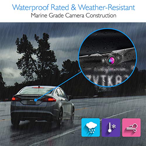 Pyle Vehicle Backup Camera For Car, 7 Inch Monitor Reverse Camera, Stable Back Up Camera Systems For Car, Rv License Plate Camera, Water Proof Night Vision, Rear View Camera Truck Camera #TOP6