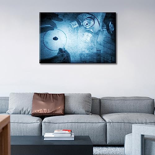 Image of TUMOVO Laboratory Canvas Wall Art Young Scientist Wall Decor Living Room Clinical Laboratory Wall Decor for Bedroom Posters and Prints Framed Ready to Hang (16 inch Wx24 H)
