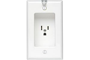 Leviton Clock Outlet: 15 Amp, 125 Volt, Recessed Single Receptacle with Clock Hanger Hook (White)