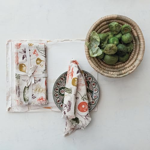 Servilletas de Tela con Estampa de Vegetales, Algodón, Paquete x4 miniatura 3