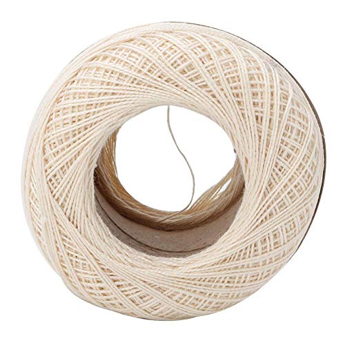 Crochet Yarn Colourful Glitter Cotton Crochet Thread Popular Lace Line Cotton Hand Crocheted Summer Silk Light Thin Line with a Crochet for Hand Embroidery Accessories(Off-White) - Image 2