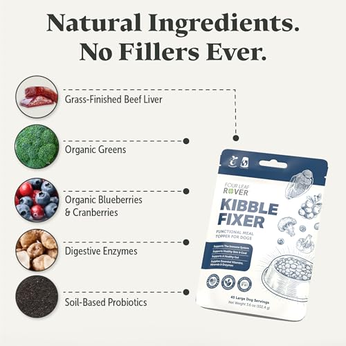 FOUR LEAF ROVER Kibble Fixer - Freeze-Dried Dog Food Topper with Dog Probiotics and Digestive Enzymes - Supports Healthy Digestion and Immune Systems - Thumbnail 3