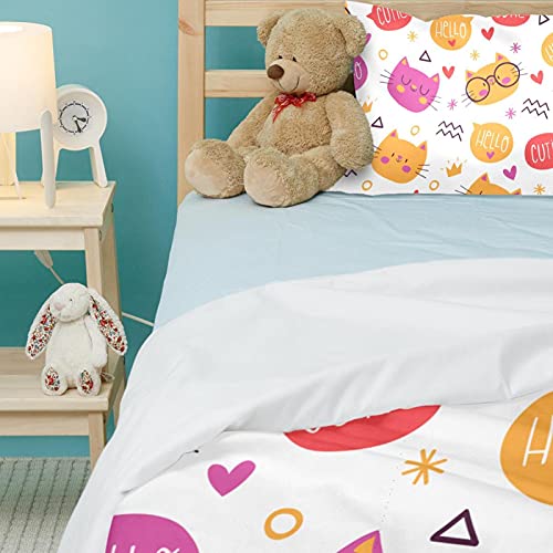 Housse de couette chat et 2 taies pour lit double et King size - 5
