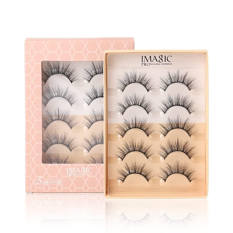 COSLUXE IMAGIC PROfessional COSMETIC 3D FAKE EYELASHES,FALSE EYELASHSE KIT HANDMADE & NATURAL PAIR OF 5 - (F-04)