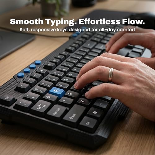 Image of EVM Wireless Keyboard Mouse Combo 2.4GHz | USB Receiver | Computer Combo for Laptop PC | Ergonomic Design | Long Range | Smooth Typing & Control | 1 Year Warranty (EVM-WLKM-036)