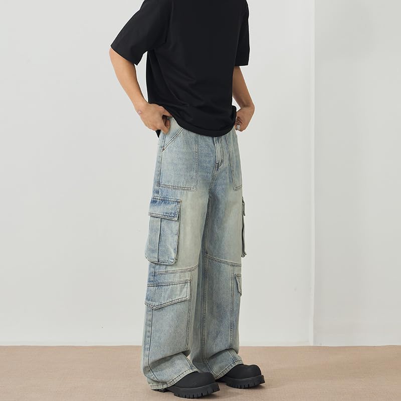 Men's Jeans Lightweight Ice Silk Summer Denim Loose Fit Straight Leg Pants3