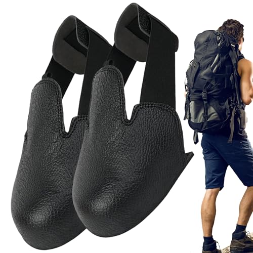 Puntera de acero – 1 par de inserciones compuestas antigolpes, soportes para pies con correas elásticas para protección, correa de fijación, trabajo, caminar, pantuflas y calcetines familiares