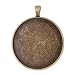 40mm Round Cabochon Base Antique Bronze Plated Pendant Trays-20pcs