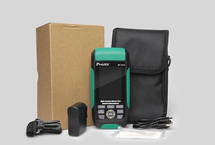 Pro'sKitMT-7612 Multi-function Optical Time Domain Reflectometer Power Meter/OTDR/VFL 3.2" Large Color LCD 0.1~80KM Measuring Distance 3M Dead Zone Micro USB Charging Li-ion Battery(MT-7612)
