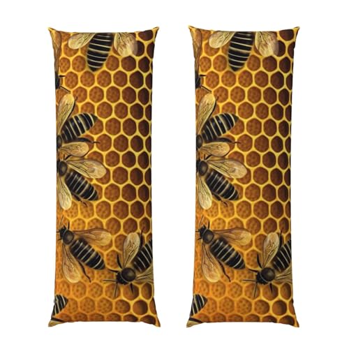 FZQVSLCM - Bees on hive Body Pillow Cover with Zipper, Super Soft Cozy Fuzzy Fleece Pillowcase 20"x54" Long Pillow Case Decorative Cushion Pillow Cases Pillow Protector for All Seasons