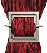 Decorative Curtain Holdbacks Set of 2, Curtain Tiebacks, Shining Square, 6"x6", Bronze, Silver, Gold, and Black (Silver)
