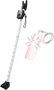 SecurityMan Door Security Bar with 120dB Alarm & Personal Safety Keychain Alarm (Pink) – Adjustable Door Jammer Stick & 130dB SOS Siren for Home and Personal Safety
